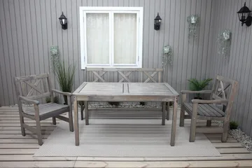 Olivo Spisegruppe + 2 Stoler + Benk - Grå - Hagemøbler & utemiljø - Hagegruppe - Spisegrupper hage