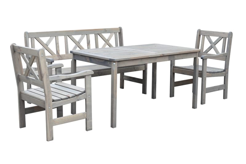 Olivo Spisegruppe + 2 Stoler + Benk, Grå