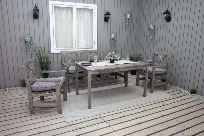 Olivo Spisegruppe + 2 Stoler + Benk - Grå - Hagemøbler & utemiljø - Hagegruppe - Spisegrupper hage