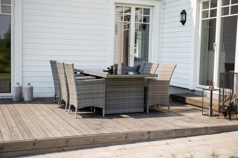 Padova Spisegruppe 200cm + 6 Malin Karmstoler, Natur