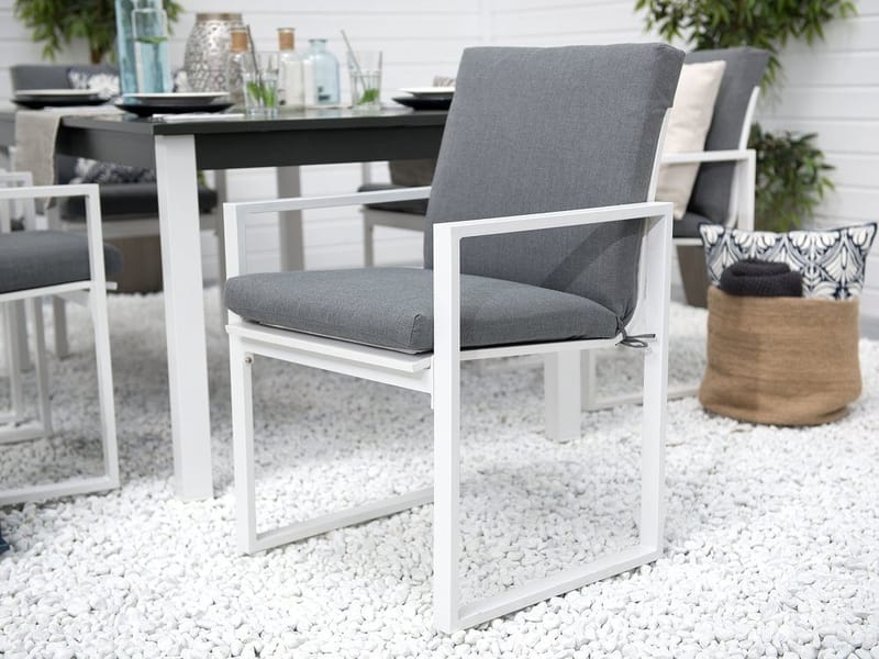 Pancole Hagegruppe Med Bord + 6 Stoler - Grå - Hagemøbler & utemiljø - Hagegruppe - Spisegrupper hage