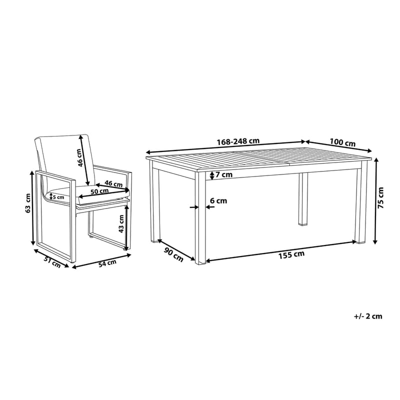 Pancole Hagegruppe Med Bord + 8 Stoler - Grå - Hagemøbler & utemiljø - Hagegruppe - Spisegrupper hage