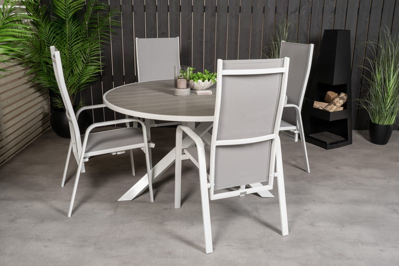 Parma Spisegruppe Rund Ø140cm + 4 Copacabana Stoler - Svart/Grå - Hagemøbler & utemiljø - Hagegruppe - Spisegrupper hage