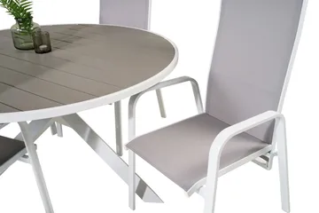 Parma Spisegruppe Rund Ø140cm + 4 Copacabana Stoler - Svart/Grå - Hagemøbler & utemiljø - Hagegruppe - Spisegrupper hage