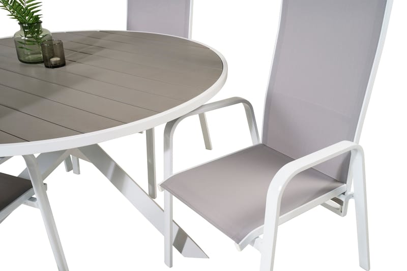 Parma Spisegruppe Rund Ø140cm + 4 Copacabana Stoler - Svart/Grå - Hagemøbler & utemiljø - Hagegruppe - Spisegrupper hage
