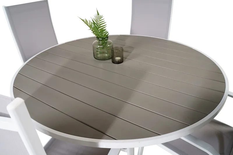 Parma Spisegruppe Rund Ø140cm + 4 Copacabana Stoler - Svart/Grå - Hagemøbler & utemiljø - Hagegruppe - Spisegrupper hage