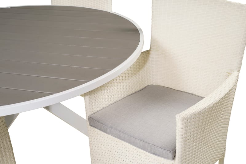 Parma Spisegruppe Rund Ø140cm + 4 Malin Karmstoler - Svart/Grå - Hagemøbler & utemiljø - Hagegruppe - Spisegrupper hage