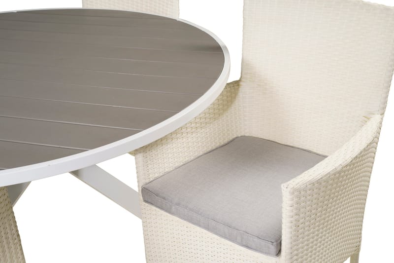 Parma Spisegruppe Rund Ø140cm + 4 Malin Karmstoler - Svart/Grå - Hagemøbler & utemiljø - Hagegruppe - Spisegrupper hage