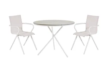 Parma Spisegruppe Rund Ø90cm + 2 Alina Spisestoler - Svart - Hagemøbler & utemiljø - Hagegruppe - Spisegrupper hage