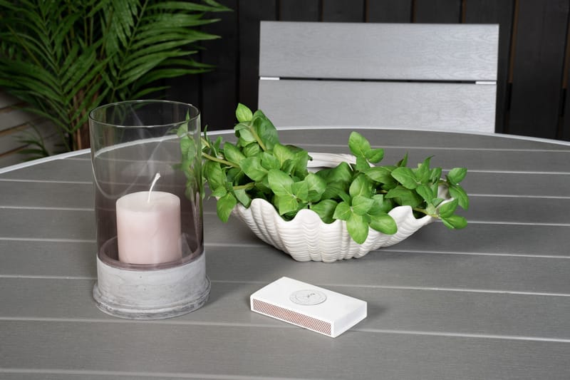 Parma Spisegruppe Rund 140cm+4 Levels Stablebare Stoler - Hvit - Hagemøbler & utemiljø - Hagegruppe - Spisegrupper hage