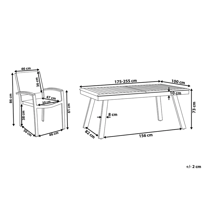 Pereta Hagegruppe Med Bord + 6 Stoler - Grå - Hagemøbler & utemiljø - Hagegruppe - Spisegrupper hage