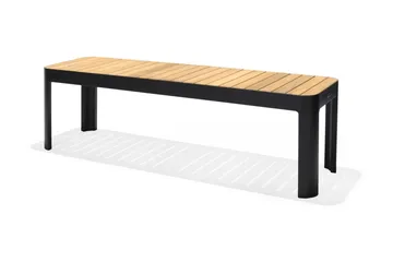 Portals Spisegruppe 161 cm + 2 Benker - Svart / Tre - Hagemøbler & utemiljø - Hagegruppe - Spisegrupper hage
