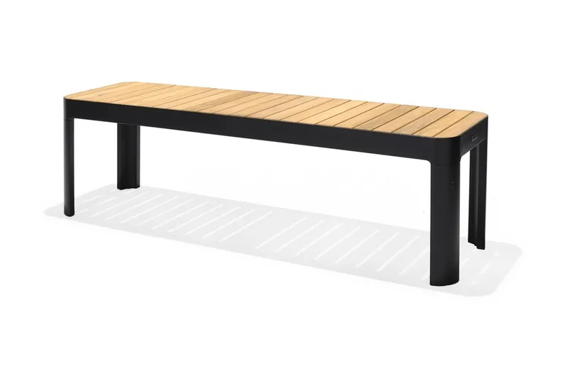 Portals Spisegruppe 161 cm + 2 Benker - Svart / Tre - Hagemøbler & utemiljø - Hagegruppe - Spisegrupper hage