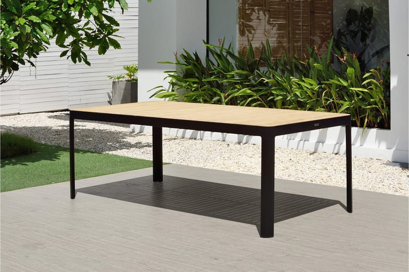 Portals Spisegruppe 209 cm + Benk - Svart / Tre - Hagemøbler & utemiljø - Hagegruppe - Spisegrupper hage