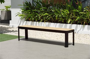 Portals Spisegruppe 209 cm + Benk - Svart / Tre - Hagemøbler & utemiljø - Hagegruppe - Spisegrupper hage