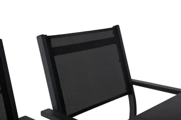 Portland Spisegruppe 152-210x90 + 6 Sierra Stablestol - Svart - Hagemøbler & utemiljø - Hagegruppe - Spisegrupper hage