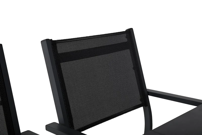 Portland Spisegruppe 152-210x90 + 6 Sierra Stablestol - Svart - Hagemøbler & utemiljø - Hagegruppe - Spisegrupper hage