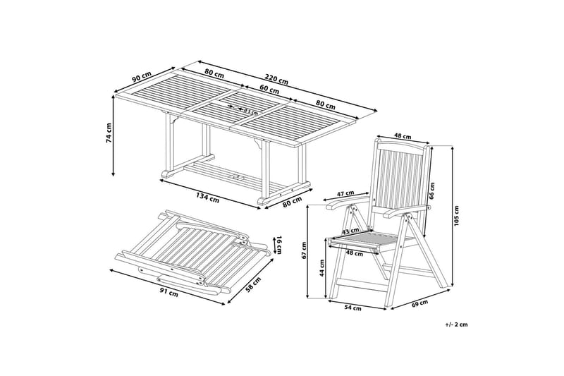 Riliegh Spisegruppe 220 cm + 6 Stoler - Grafitgrå - Hagemøbler & utemiljø - Hagegruppe - Spisegrupper hage