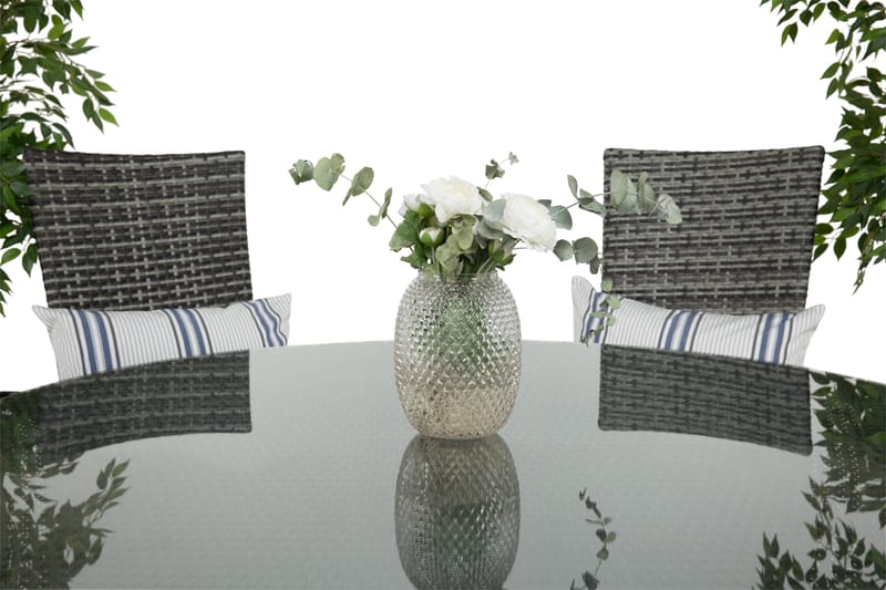 Round Spisegruppe Ø140+6 Jenny Regulerbare Stoler - Svart/Grå - Hagemøbler & utemiljø - Hagegruppe - Spisegrupper hage