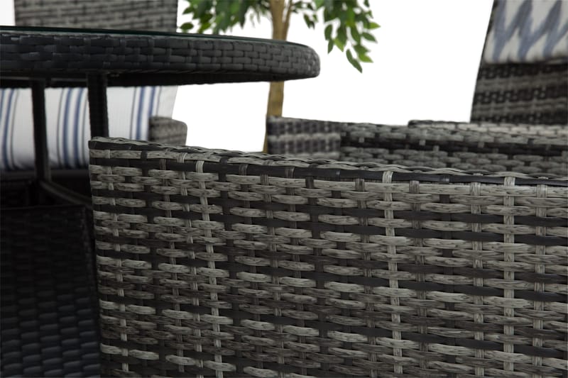 Round Spisegruppe Ø140+6 Jenny Regulerbare Stoler - Svart/Grå - Hagemøbler & utemiljø - Hagegruppe - Spisegrupper hage