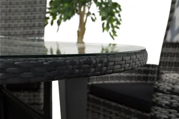 Round Spisegruppe Ø140+6 Jenny Regulerbare Stoler - Svart/Grå - Hagemøbler & utemiljø - Hagegruppe - Spisegrupper hage