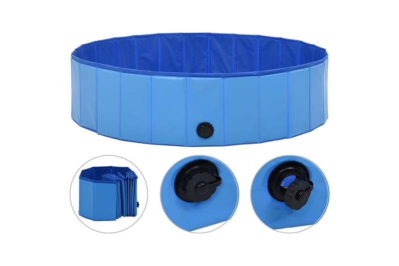 Sammenleggbart hundebasseng blå 120x30 cm PVC - Spisegrupper hage