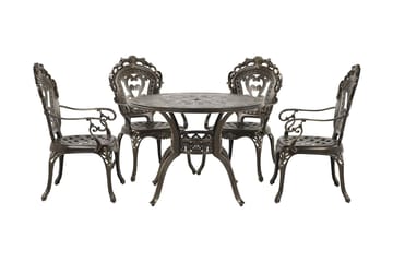 Scario Spisegruppe 100 cm + 4 Stoler - Brun - Hagemøbler & utemiljø - Hagegruppe - Spisegrupper hage