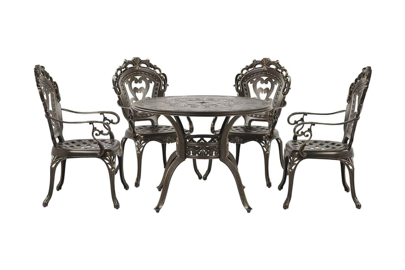 Scario Spisegruppe 100 cm + 4 Stoler - Brun - Hagemøbler & utemiljø - Hagegruppe - Spisegrupper hage