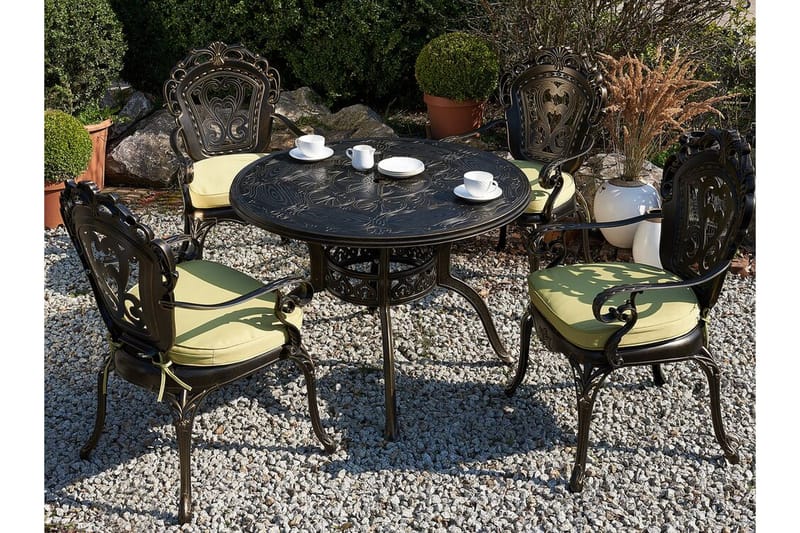 Scario Spisegruppe 100 cm + 4 Stoler - Brun - Hagemøbler & utemiljø - Hagegruppe - Spisegrupper hage