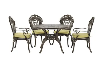 Scario Spisegruppe 100 cm + 4 Stoler - Brun - Hagemøbler & utemiljø - Hagegruppe - Spisegrupper hage