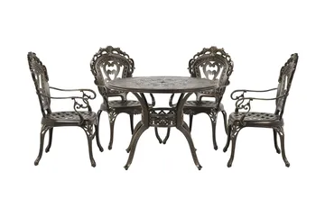 Scario Spisegruppe 100 cm + 4 Stoler - Brun - Hagemøbler & utemiljø - Hagegruppe - Spisegrupper hage