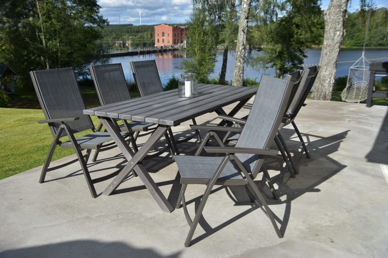 Scottsdale Spisegruppe 190 cm + 6 Solanum Stoler, Grå