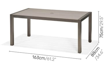 Solana Spisegruppe 160 cm + 4 Posisjonsstoler - Grå - Hagemøbler & utemiljø - Hagegruppe - Spisegrupper hage