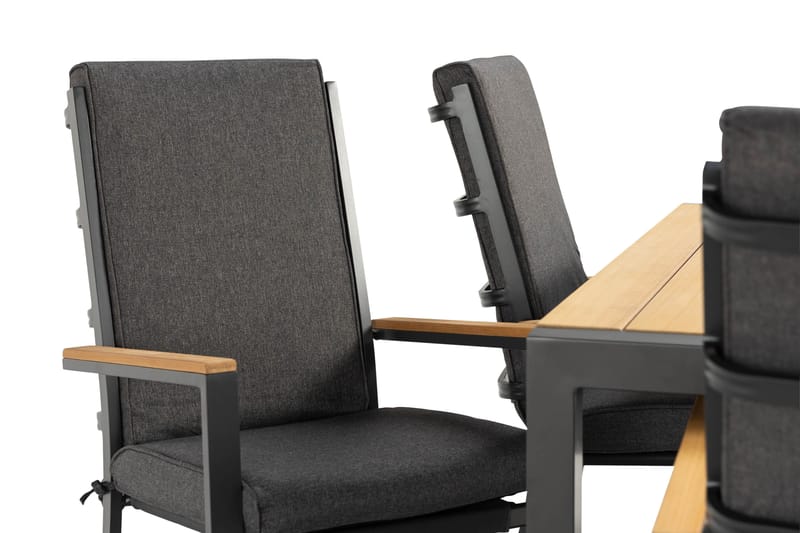 Spisegruppe Argonia 160 cm + 6 Stoler - Svart - Hagemøbler & utemiljø - Hagegruppe - Spisegrupper hage