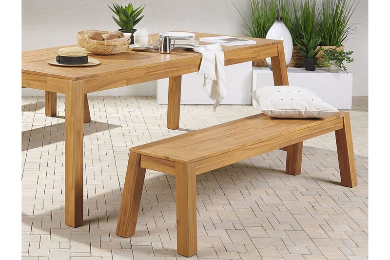 Spisegruppe Coteto 225 cm + 2 Benker - Akasie - Hagemøbler & utemiljø - Hagegruppe - Spisegrupper hage