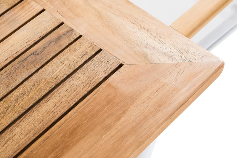 Spisegruppe Las Vegas 152-210x90 + 6 Karmstoler - Hvit|Teak - Hagemøbler & utemiljø - Hagegruppe - Spisegrupper hage