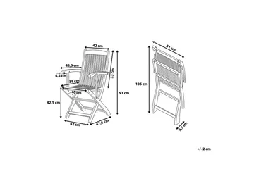 Spisegruppe MAUI med 8 Stoler+Puter + Paraply - Tre / Natur - Hagemøbler & utemiljø - Hagegruppe - Spisegrupper hage