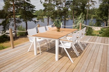 Spisegruppe Mexico 200cm + 6 Karmstoler Hvit - Venture Home - Hagemøbler & utemiljø - Hagegruppe - Spisegrupper hage