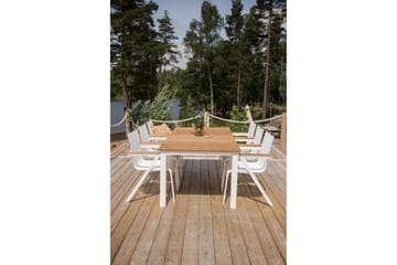 Spisegruppe Mexico 200cm + 6 Karmstoler Hvit - Venture Home - Hagemøbler & utemiljø - Hagegruppe - Spisegrupper hage