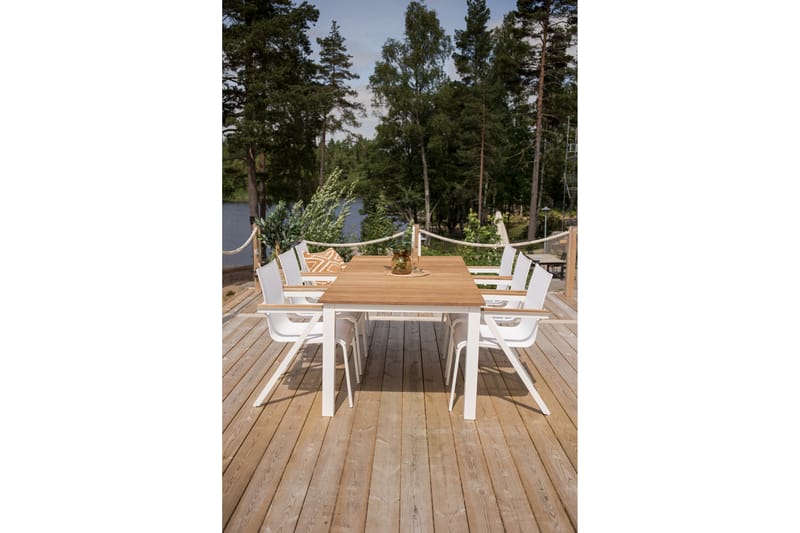 Spisegruppe Mexico 200cm + 6 Karmstoler Hvit - Venture Home - Hagemøbler & utemiljø - Hagegruppe - Spisegrupper hage