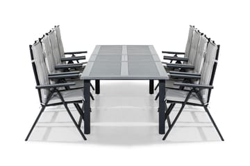Spisegruppe Monaco 220-280x100 + 8 Monaco Light Stol m Pute