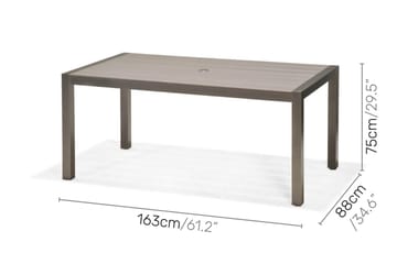 Spisegruppe Solana 160 cm + 4 Stoler + 2 Posisjonsstoler - Grå - Hagemøbler & utemiljø - Hagegruppe - Spisegrupper hage