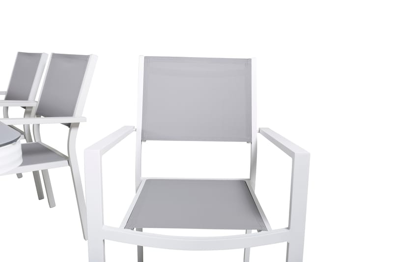 Spisegruppe Virya 200cm+6 Copacabana Stablebare Stoler Hvit/ - Venture Home - Hagemøbler & utemiljø - Hagegruppe - Spisegrupper hage