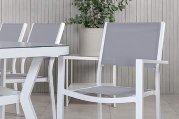 Spisegruppe Virya 200cm+6 Copacabana Stablebare Stoler Hvit/ - Venture Home - Hagemøbler & utemiljø - Hagegruppe - Spisegrupper hage