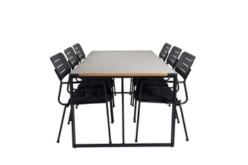 Texas Spisegruppe 200cm + 6 Nicke Spisestoler - Svart - Hagemøbler & utemiljø - Hagegruppe - Spisegrupper hage