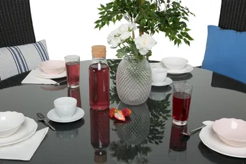 Thor Spisegruppe Ø140+4 Jenny Regulerbare Stoler - Svart - Hagemøbler & utemiljø - Hagegruppe - Spisegrupper hage