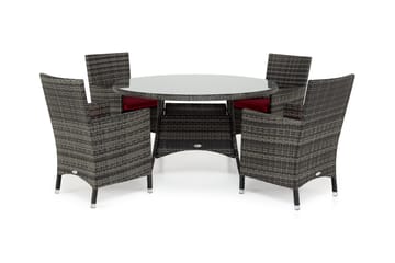 Thor Spisegruppe Ø140+4 Thor Stoler - Grå - Hagemøbler & utemiljø - Hagegruppe - Spisegrupper hage