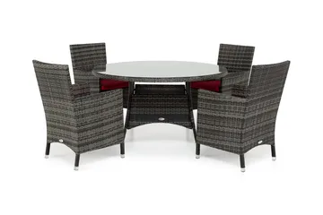 Thor Spisegruppe Ø140+4 Thor Stoler - Grå - Hagemøbler & utemiljø - Hagegruppe - Spisegrupper hage