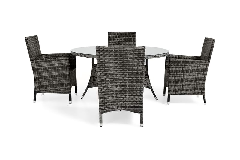 Thor Spisegruppe Ø140+4 Thor Stoler - Grå - Hagemøbler & utemiljø - Hagegruppe - Spisegrupper hage