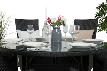 Thor Spisegruppe Ø140+6 Jenny Regulerbare Stoler - Svart - Hagemøbler & utemiljø - Hagegruppe - Spisegrupper hage